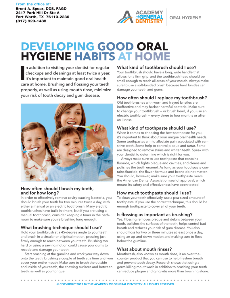 Developing Good Oral Hygiene Habits at Home